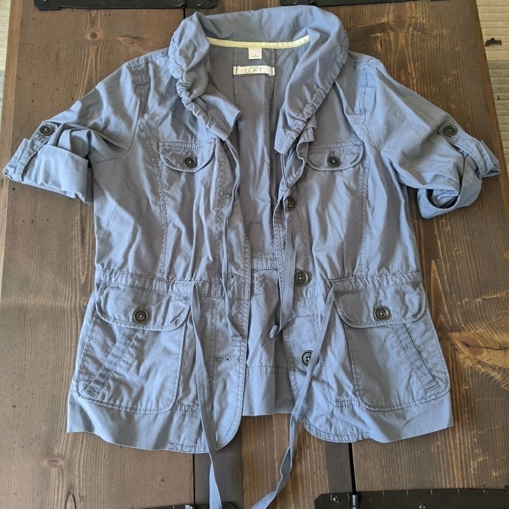 Ann Taylor LOFT spring blazer gray blue size small